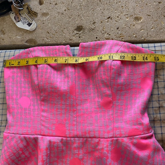 VINTAGE NICOLE MILLER HOT PINK POLKA DOT PEPLUM MINI DRESS - Picture 8 of 10